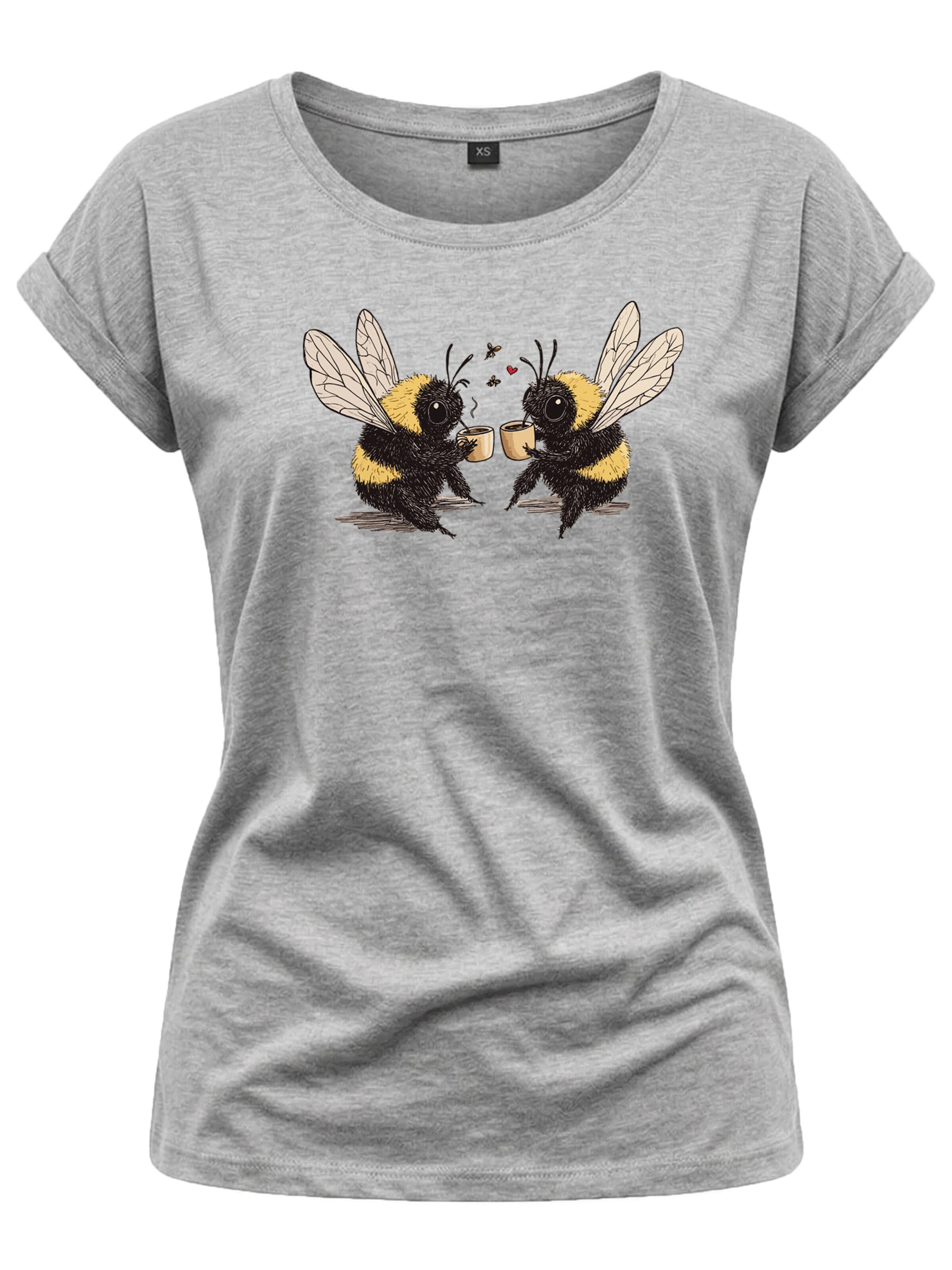 MAKAYA Shirt 'Kaffeeklatsch' in Grey