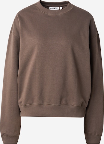 WEEKDAY Свитшот 'Essence Standard' в Коричневый: спереди