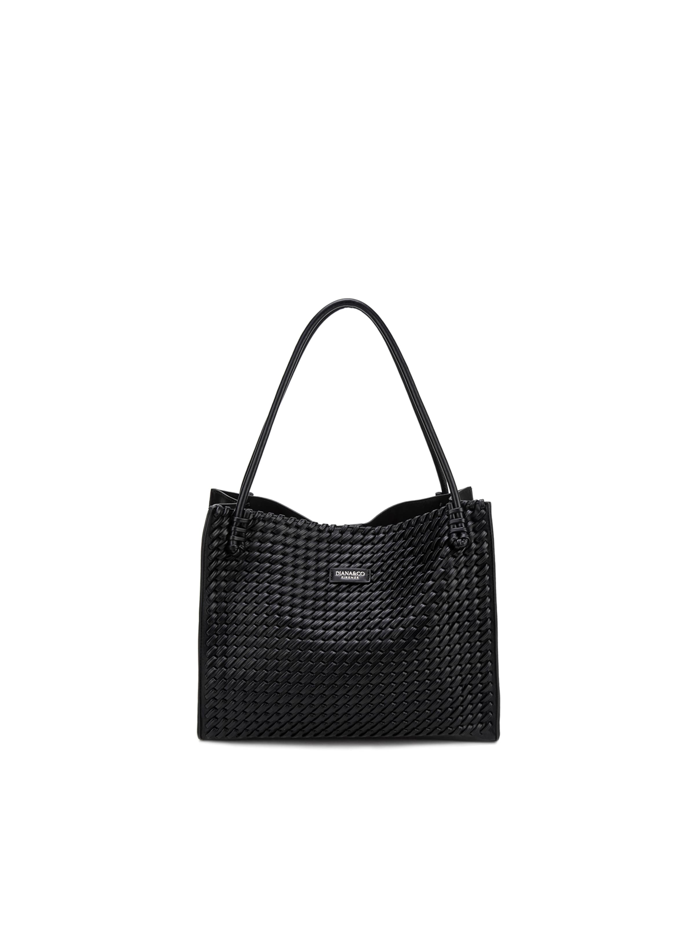 Shopper 'Borsa Shopper Silvana Elite - Pelle Vegana Intrecciata' di Diana&Co. in nero: frontale