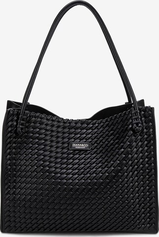 Shopper 'Borsa Shopper Silvana Elite - Pelle Vegana Intrecciata' di Diana&Co. in nero: frontale
