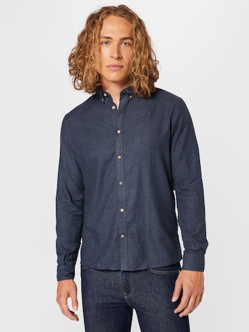 !Solid Regular fit Button Up Shirt 'Pete' in Blue: front