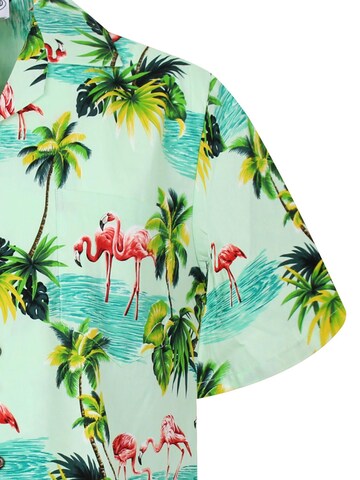 Pacific Legend Regular fit Button Up Shirt 'Flamingo' in Green