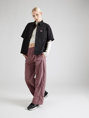 Nike Sportswear Wide leg Παντελόνι με τσάκιση σε καφέ