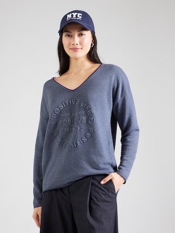 Zwillingsherz Sweatshirt 'Positive Mind' in Blau: Vorderseite