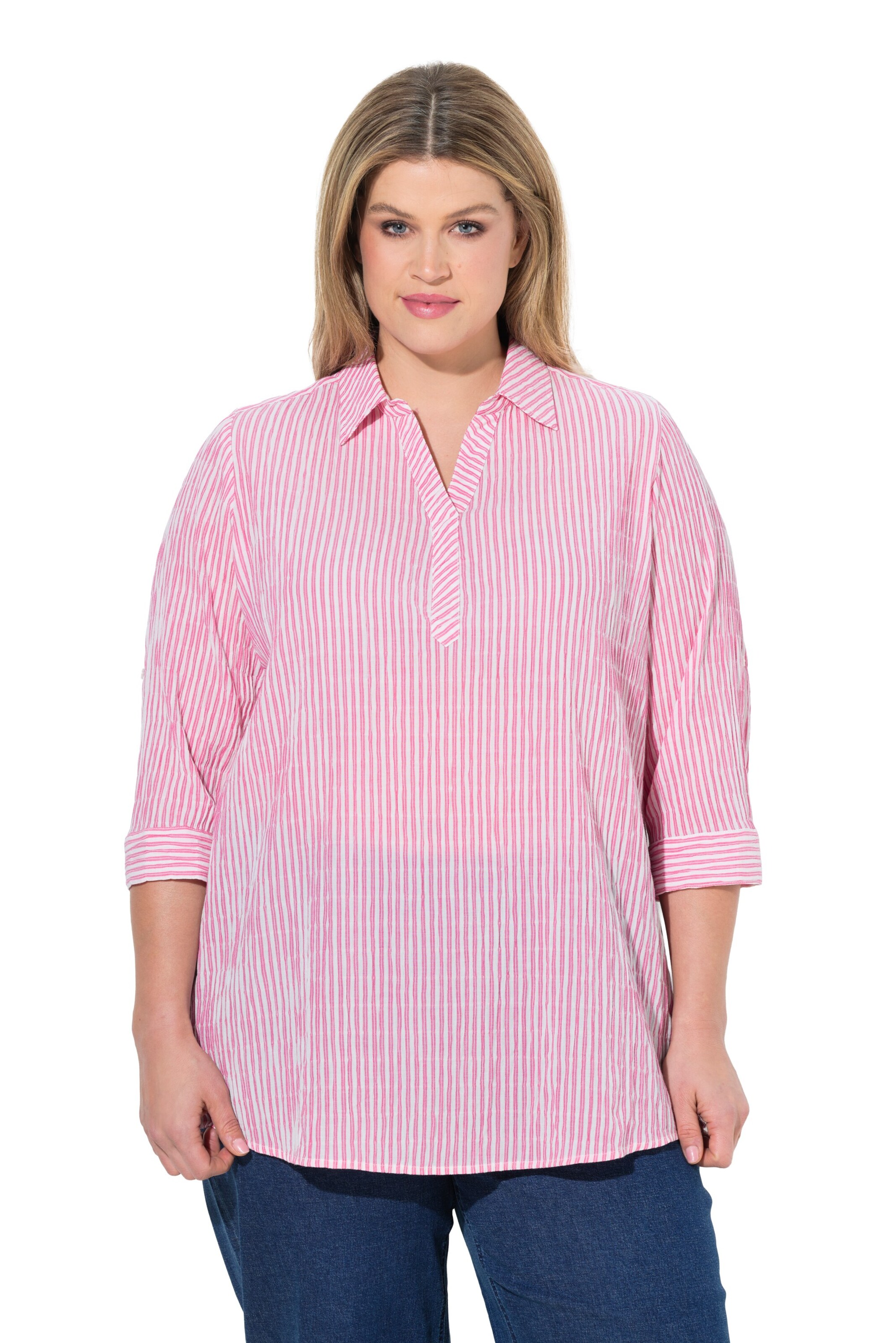 Ulla Popken Blouse in Roze: voorkant