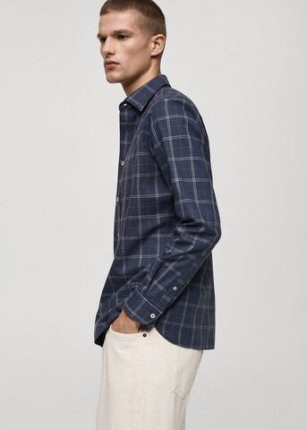 MANGO MAN Regular Fit Hemd 'Roma' in Blau