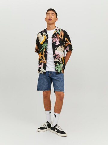 melns JACK & JONES Standarta piegriezums Krekls 'Noah'