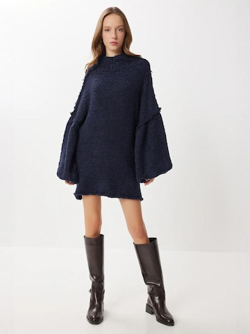 Happiness İstanbul Gebreide jurk in Blauw