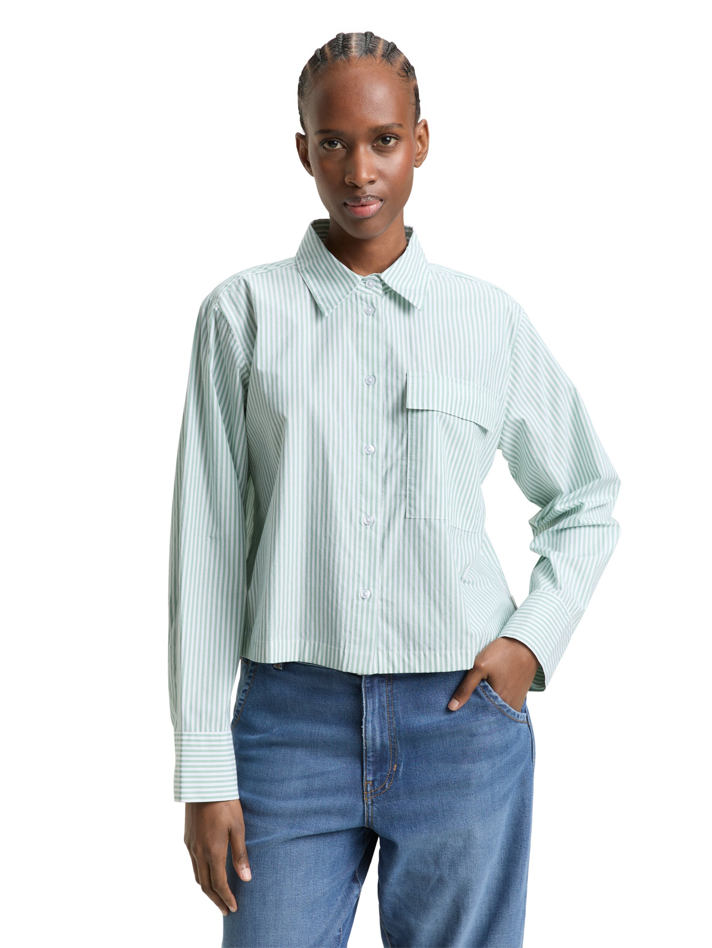 TOM TAILOR DENIM Blouse in Green: front