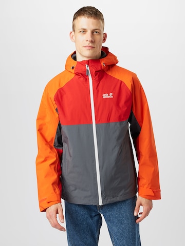 JACK WOLFSKIN Outdoor jacket 'MOUNT ISA' in Grey: front