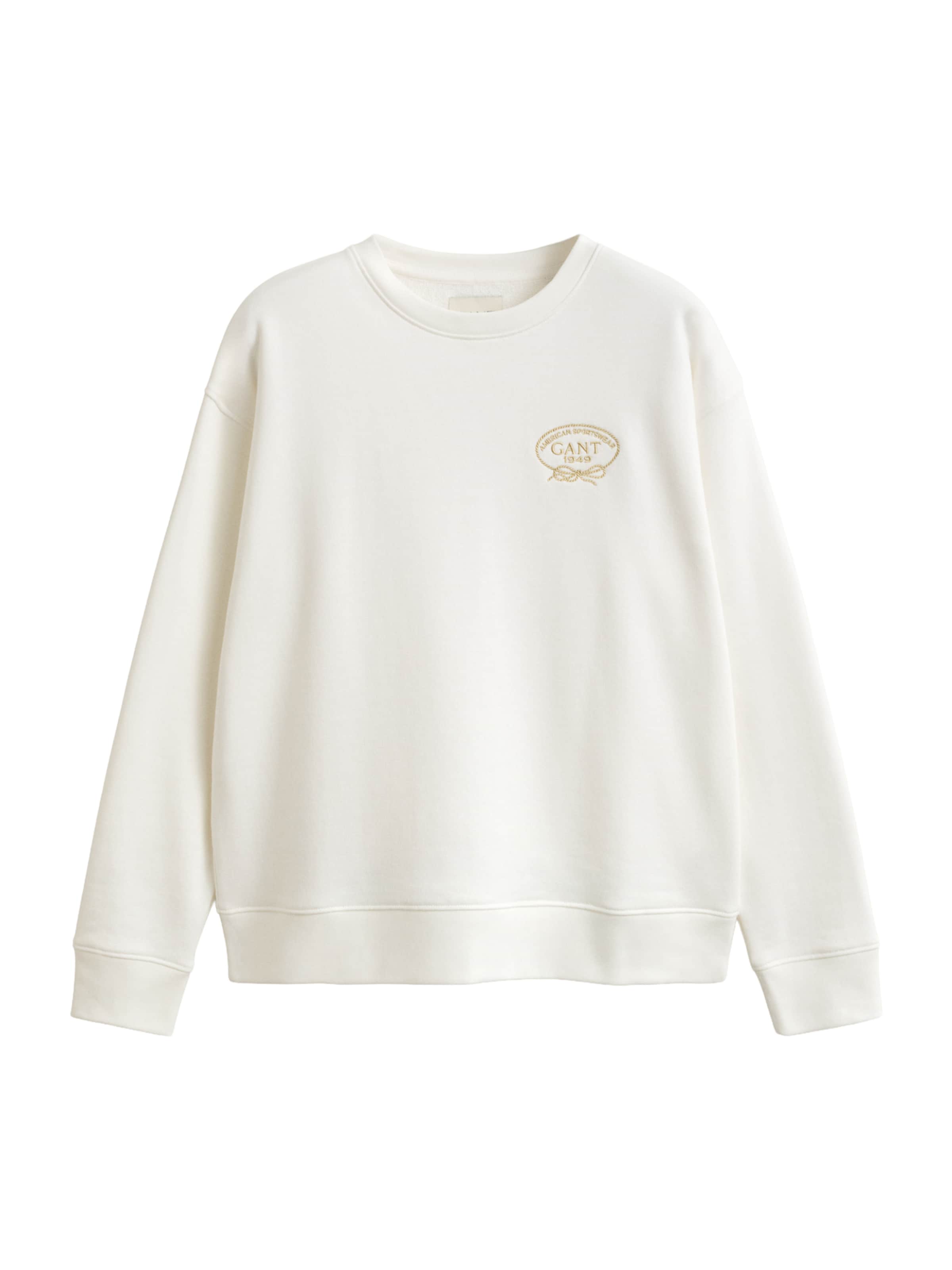 Bluză de molton de la GANT pe alb: față