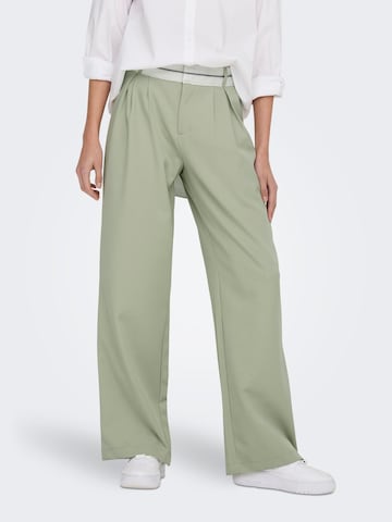 ONLY Loose fit Pleat-front trousers 'MALIKA' in Green: front