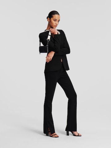Karl Lagerfeld Zvonový Kalhoty 'Tailored Punto' – černá