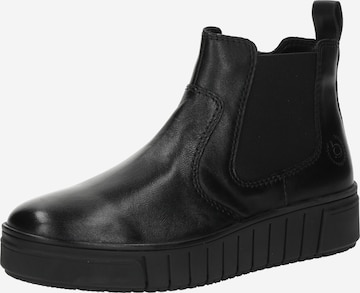 Ghete chelsea de la bugatti pe negru: față