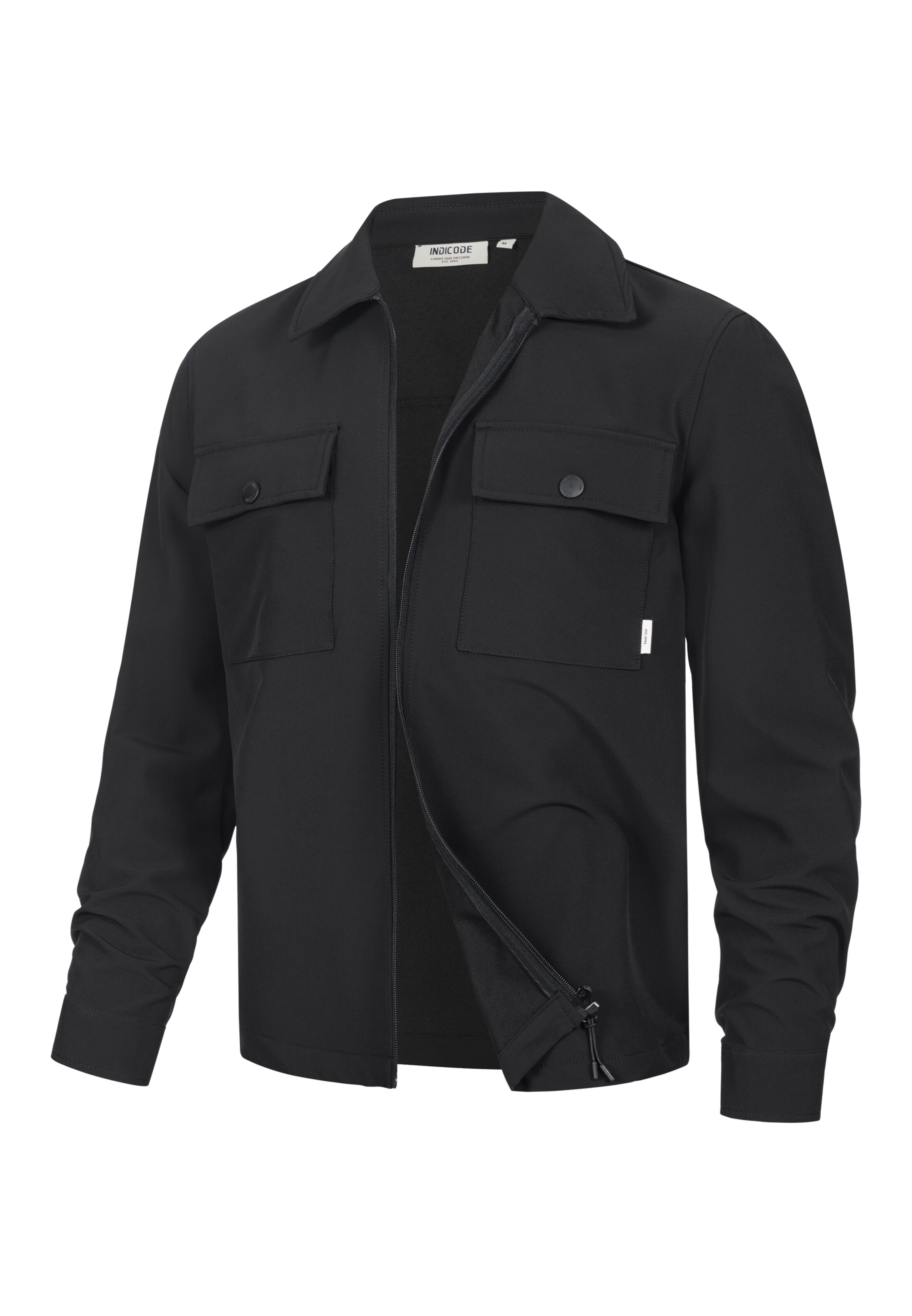 Chemise business 'Rommie' INDICODE JEANS en noir : devant