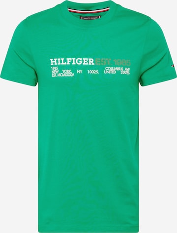 T-Shirt TOMMY HILFIGER en vert : devant