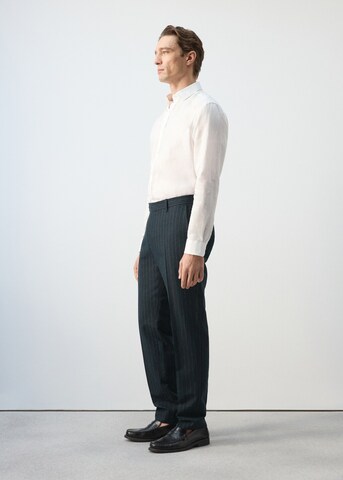 MANGO MAN Regular Pleated Pants 'Hans' in Blue