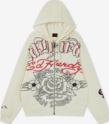 Hanorac 'Gothic Roses' de la Ed Hardy pe bej: față