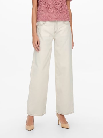 JDY Wide leg Jeans 'Ariel' in Wit: voorkant