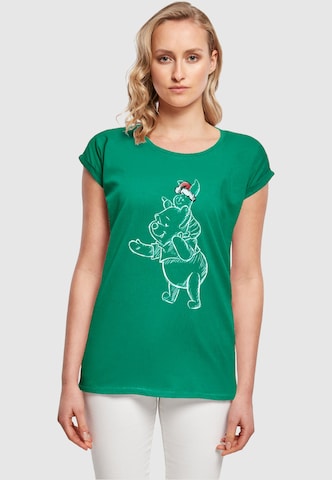 ABSOLUTE CULT Shirt 'Winnie The Pooh - Piglet Christmas' in Green: front