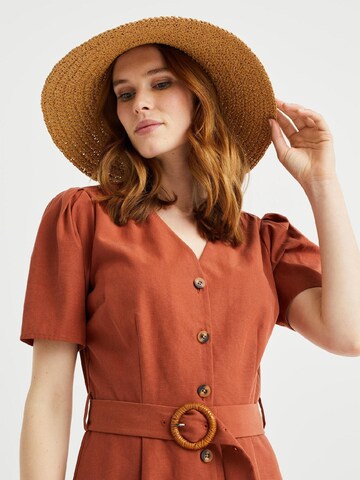 WE Fashion Shirt Dress in Brown