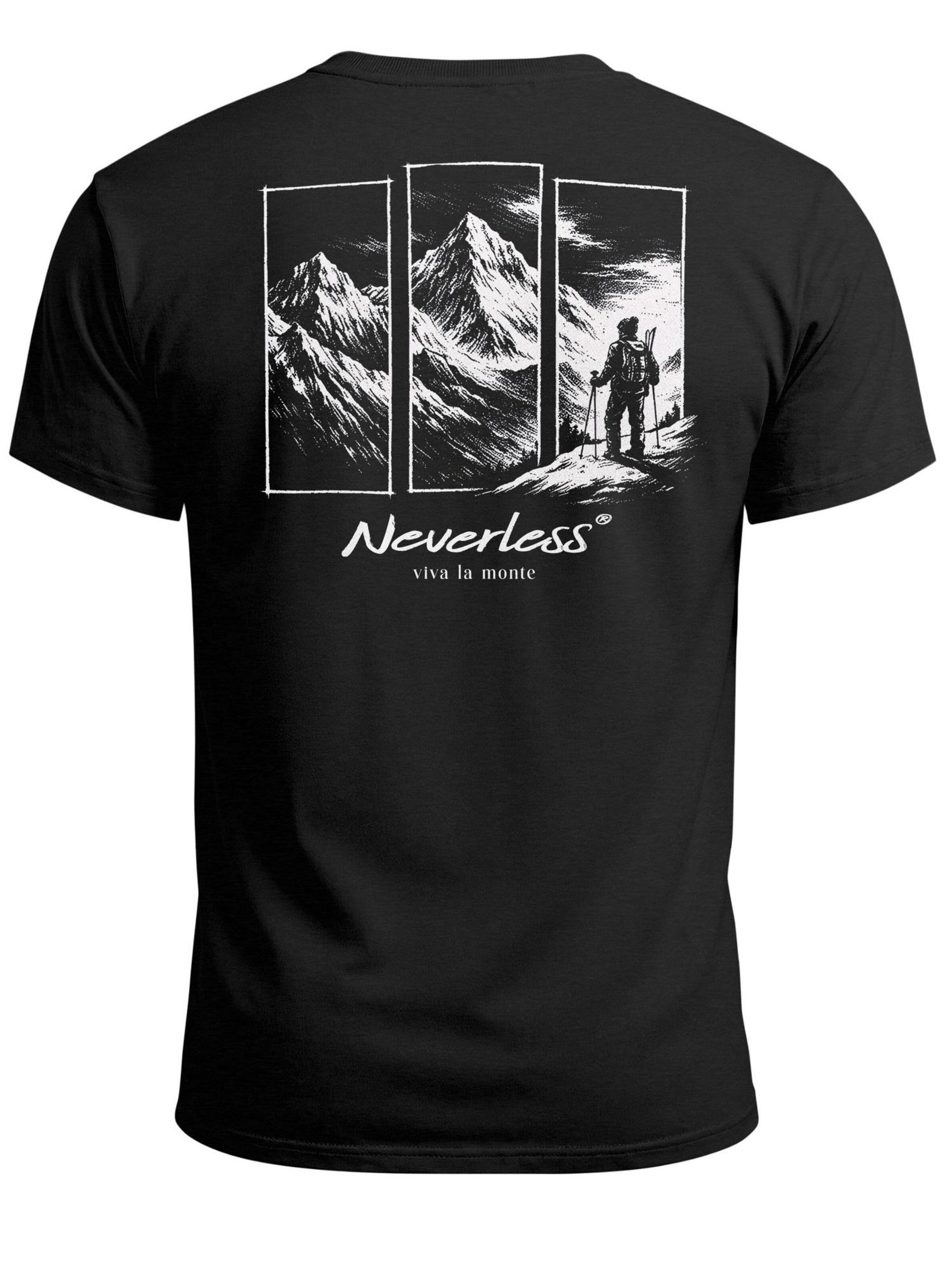 Neverless Shirt 'viva la monte' in Black: front