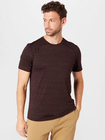 SKECHERSTehnička sportska majica - smeđa boja: prednji dio