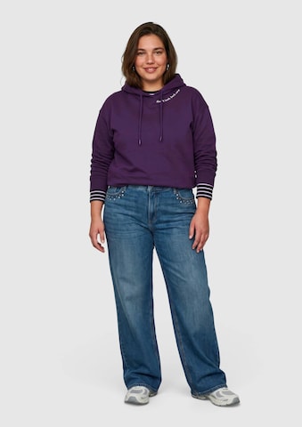 Sweat-shirt QS en violet : devant