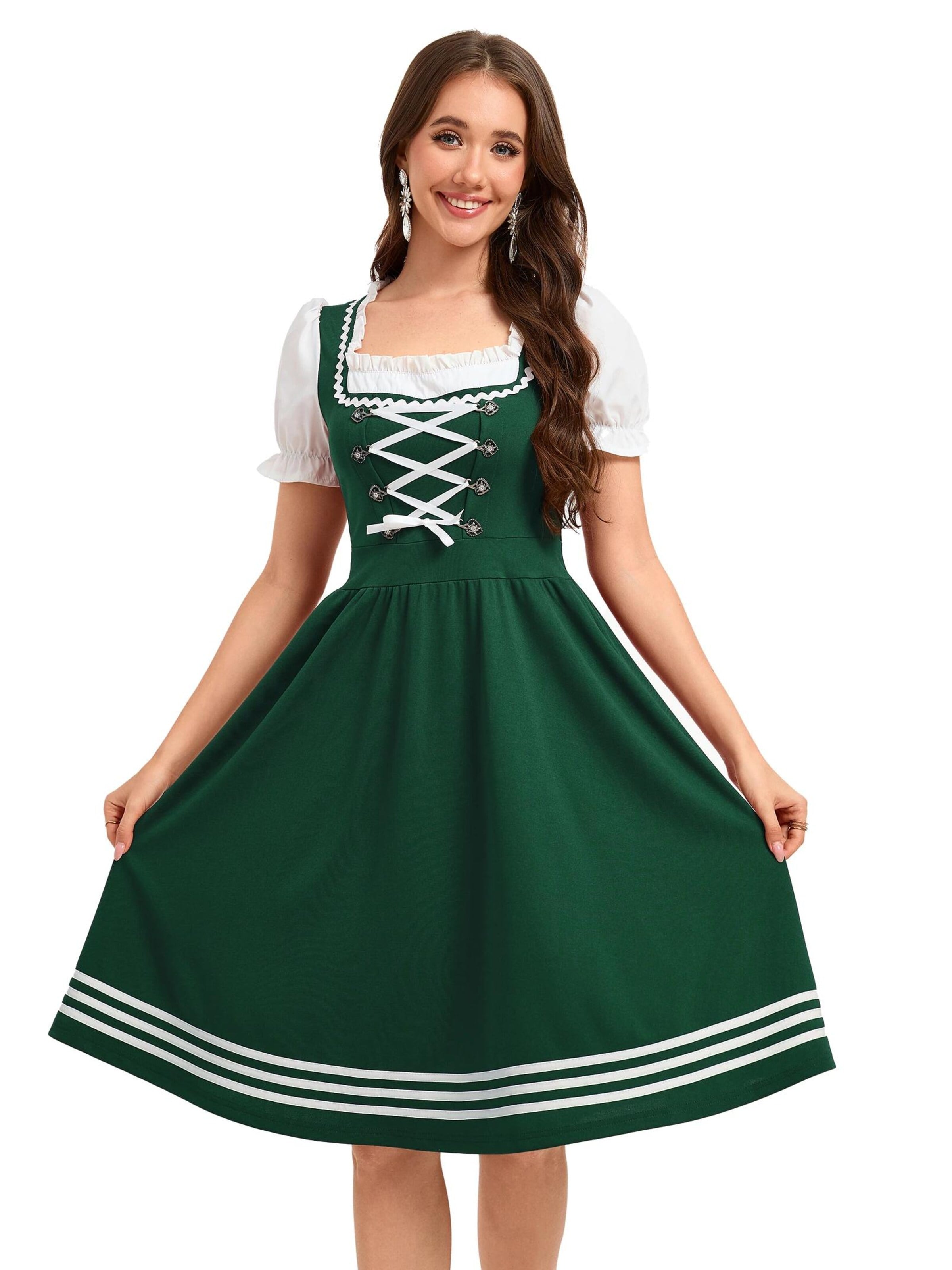Yesfashion Dirndl‌‌ in Grün: Vorderseite