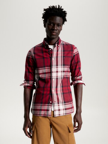 TOMMY HILFIGER Slim fit Overhemd in Rood: voorkant