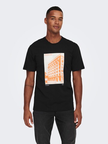 T-Shirt 'Frankie' Only & Sons en noir : devant