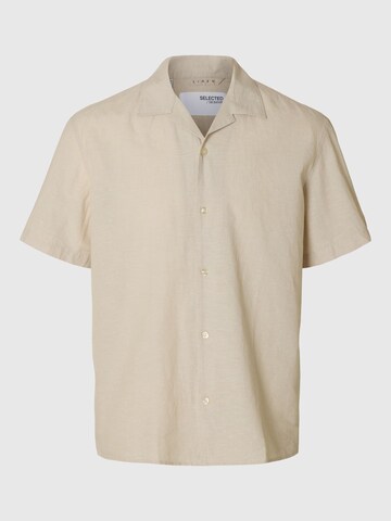 SELECTED Comfort fit Button Up Shirt in Beige: front
