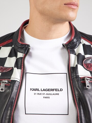 balta Karl Lagerfeld Marškinėliai