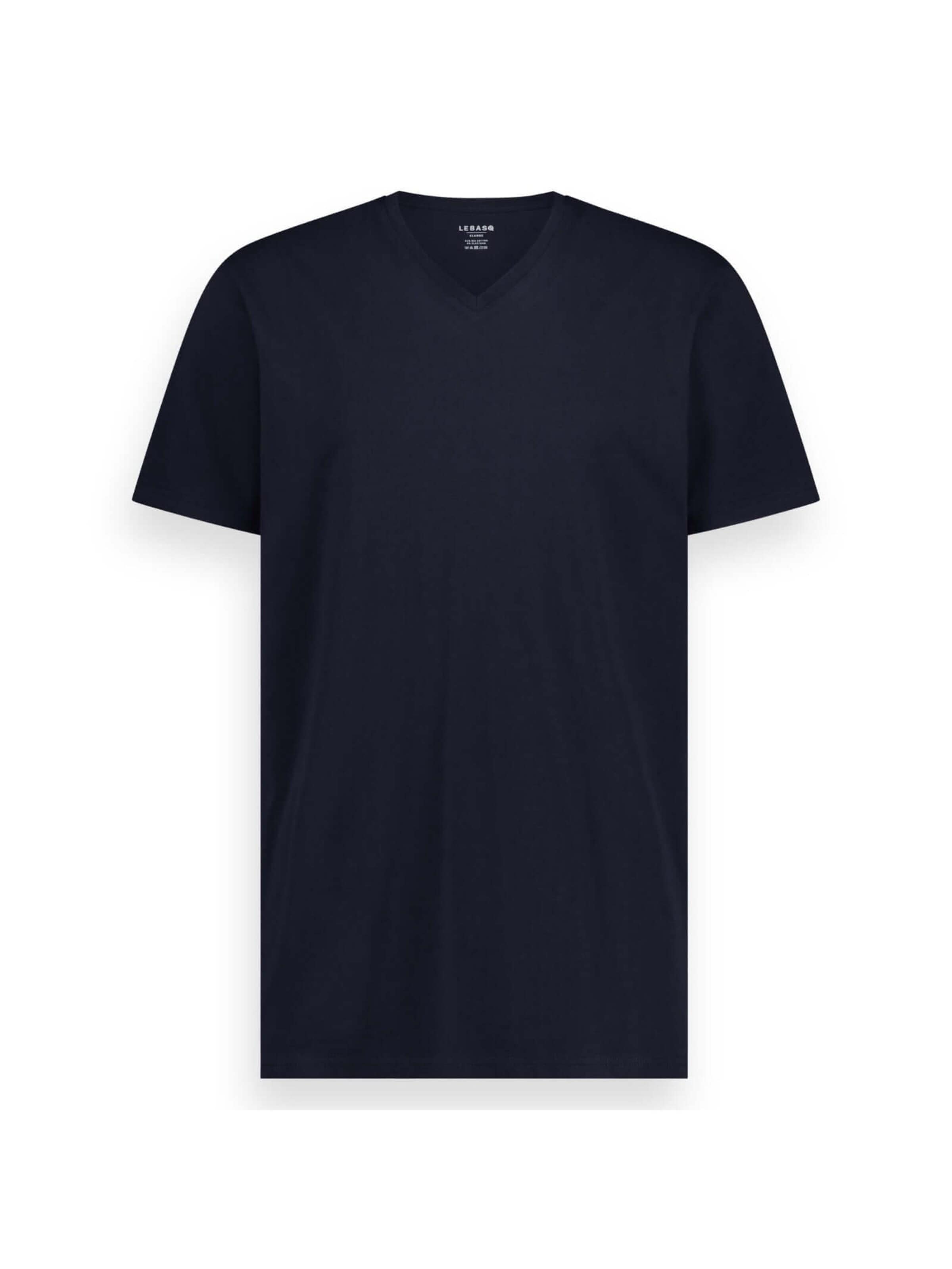 LEBASQ Shirt 'Davis V Neck Long Fit' in Blue