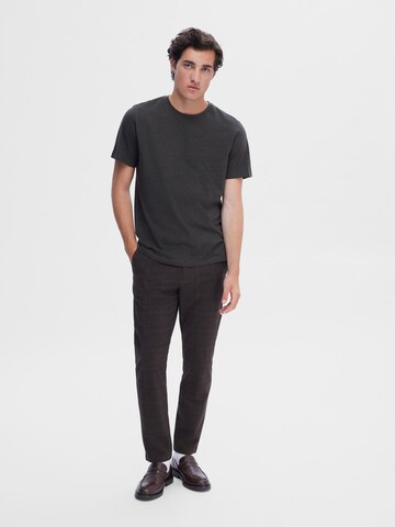 SELECTED HOMME Slimfit Broek in Bruin