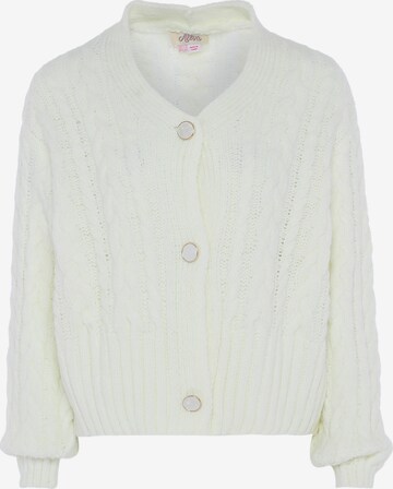 aleva Knit Cardigan in White: front