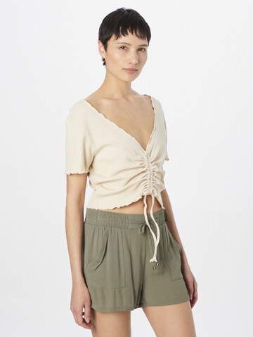 ABOUT YOU T-shirt 'Nuria' i beige: framsida