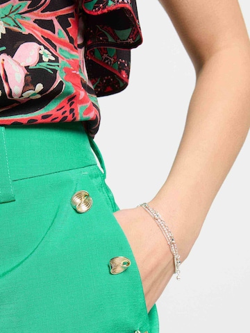 Morgan Regular Панталон с ръб в зелено