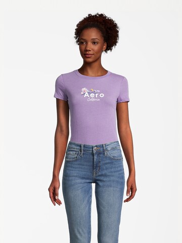 T-shirt AÉROPOSTALE en violet : devant