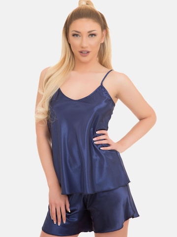 Evoni Pajama 'Set aus Satin' in Blue: front