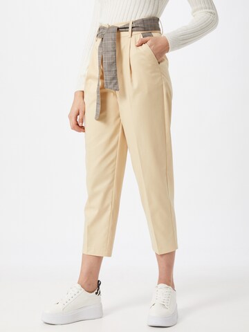 WEARKND Regular Pleat-Front Pants 'Elisabeth' in Beige: front