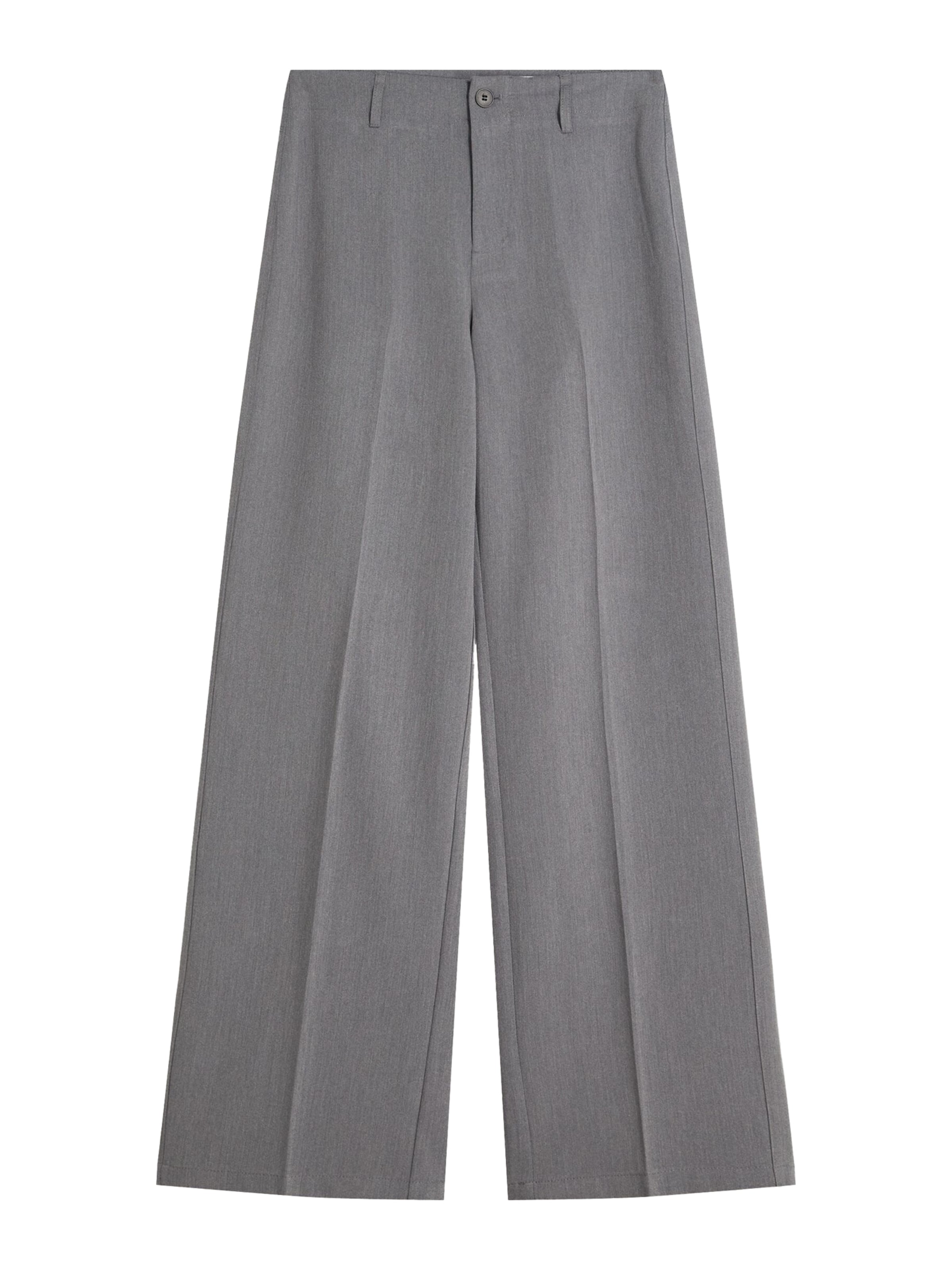 Wide leg Pantaloni cu dungă de la Bershka pe gri: față