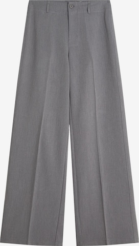 Wide Leg Pantalon à plis Bershka en gris : devant