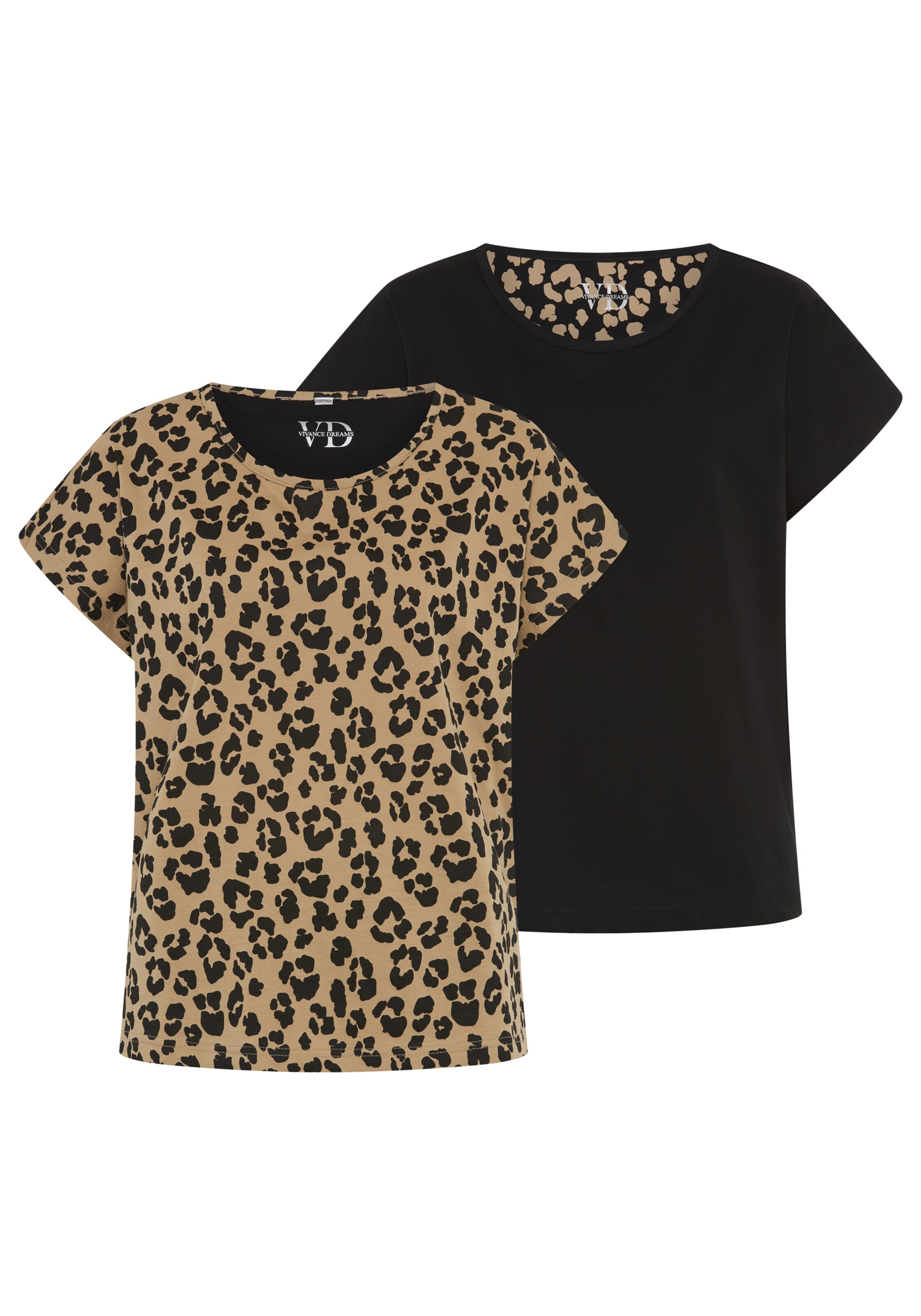 VIVANCE Short Pajama Set in Brown