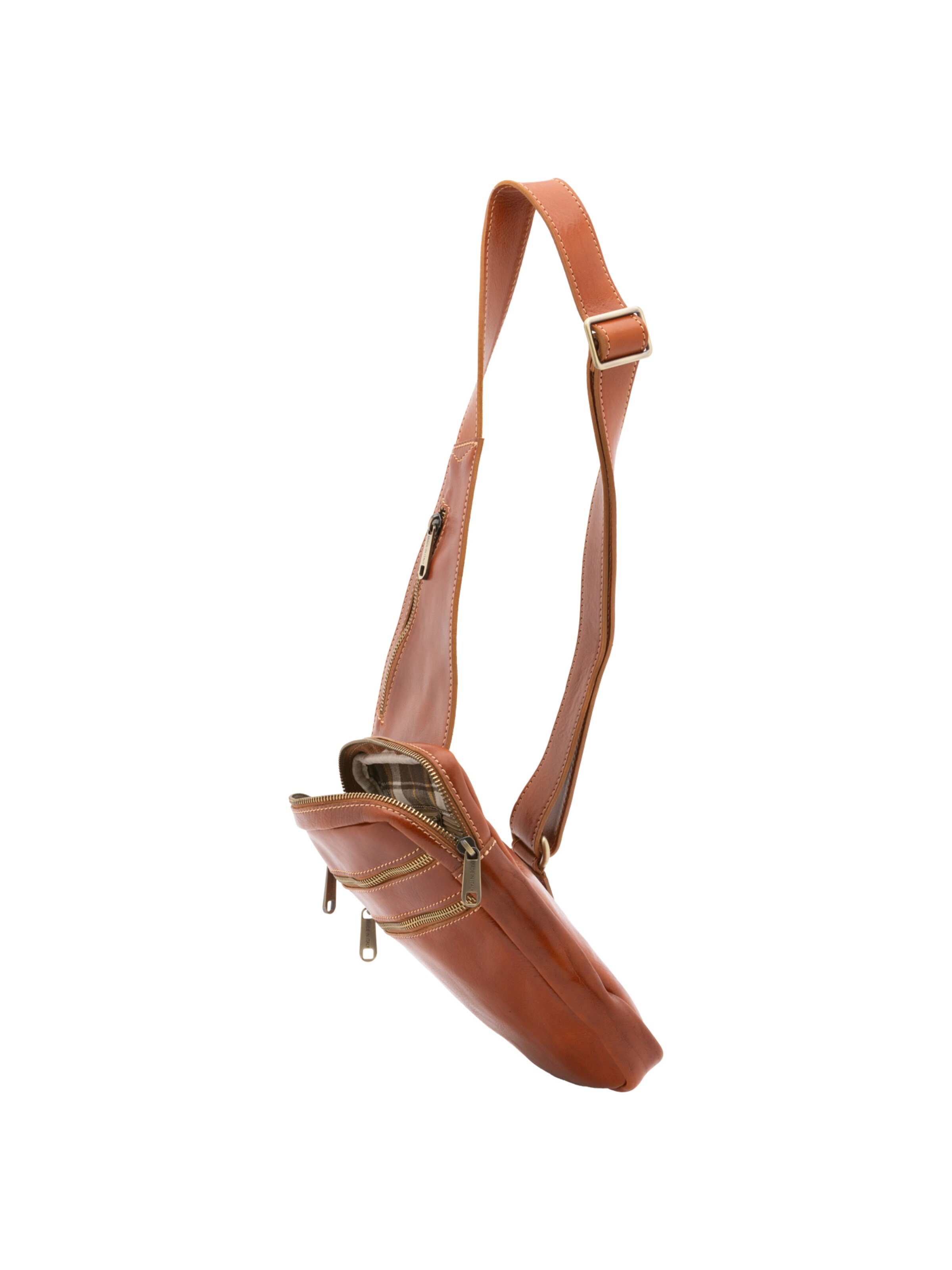 Borsa a tracolla 'Borsa a tracolla uomo in vera pelle - Made in Italy' di I Fratelli in beige