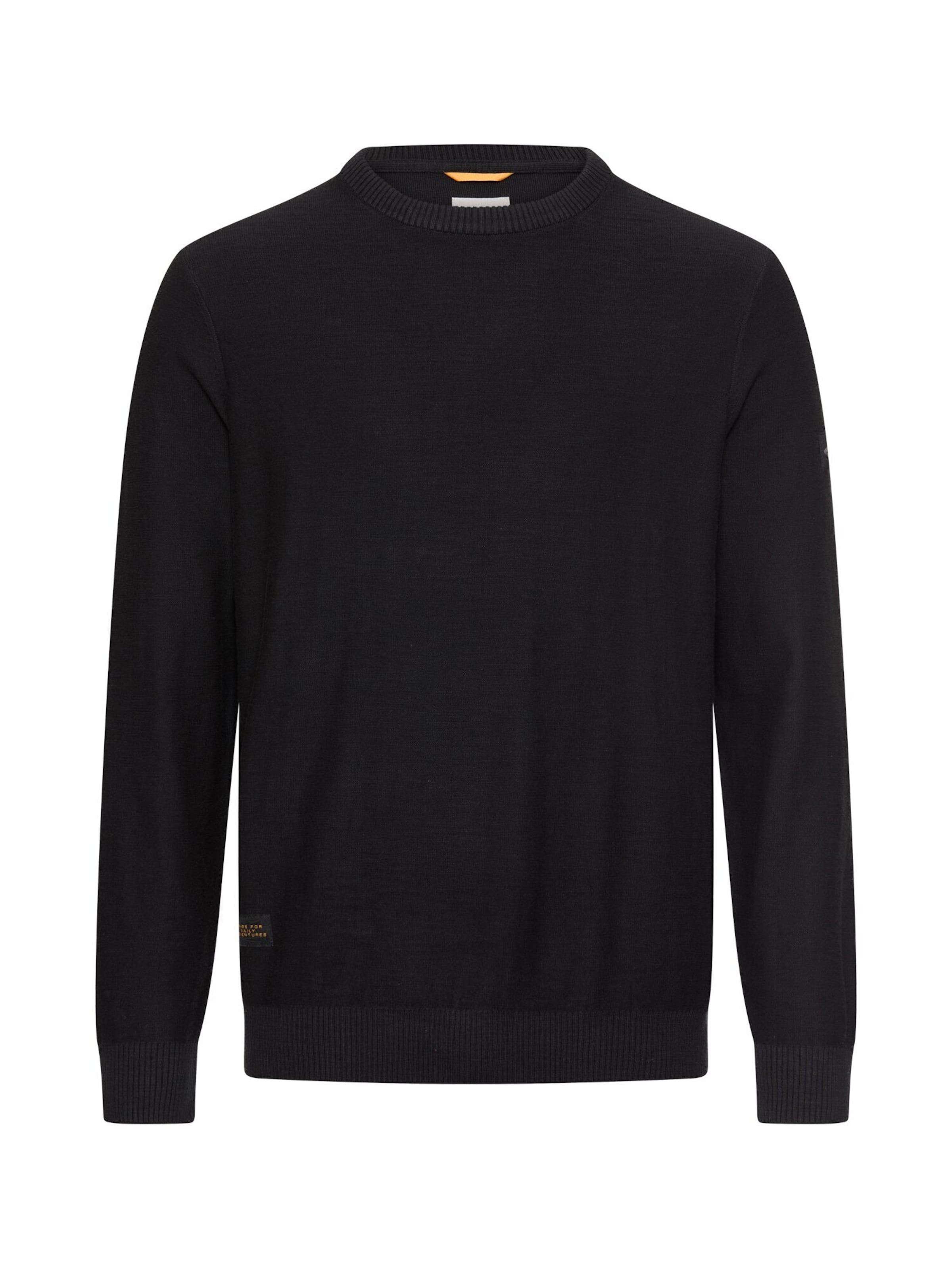 CAMEL ACTIVE Strickpullover aus reiner Baumwolle in Schwarz: Vorderseite