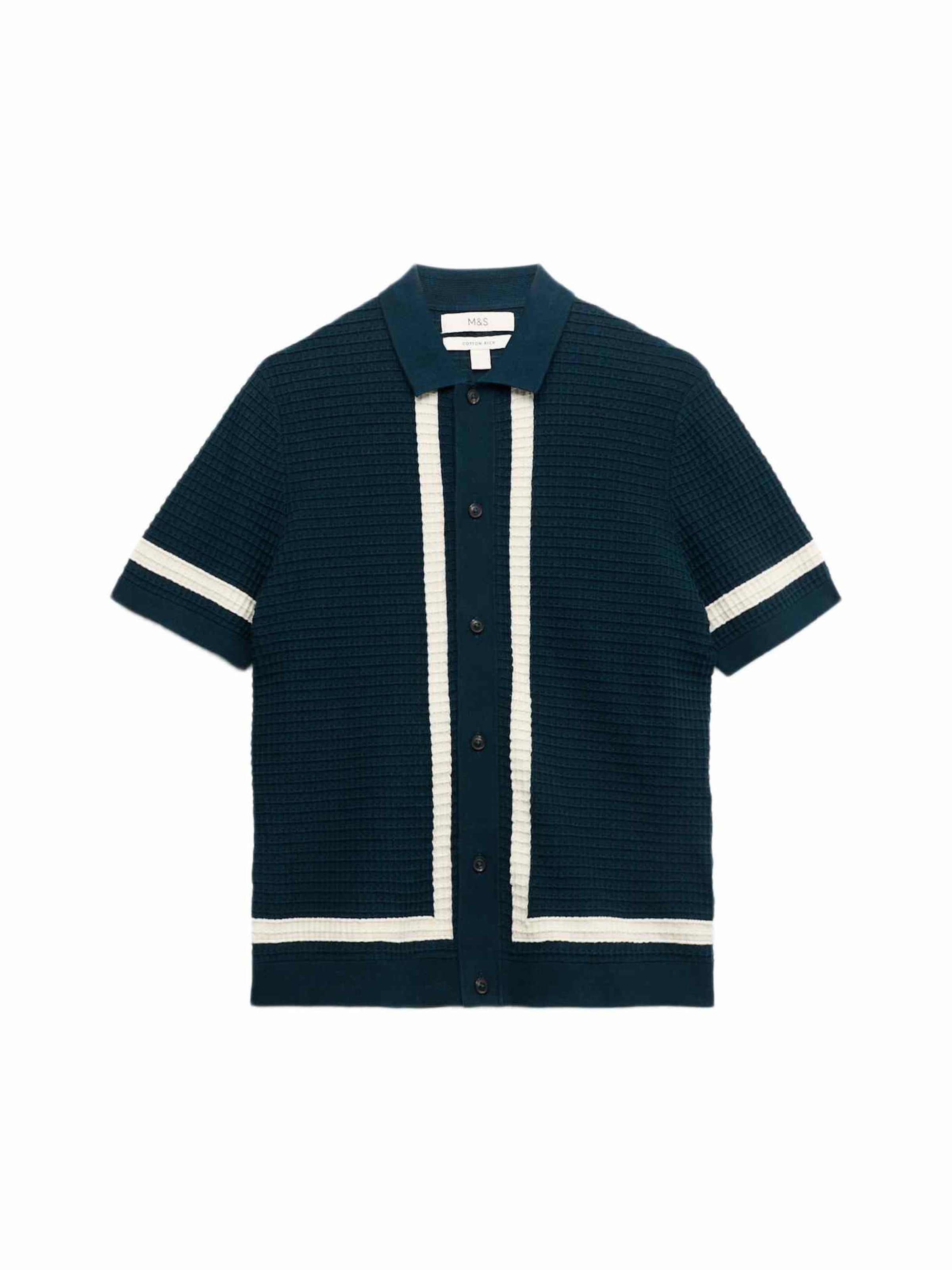 Marks & Spencer Strickjacke in S in navy / weiß, Produktansicht