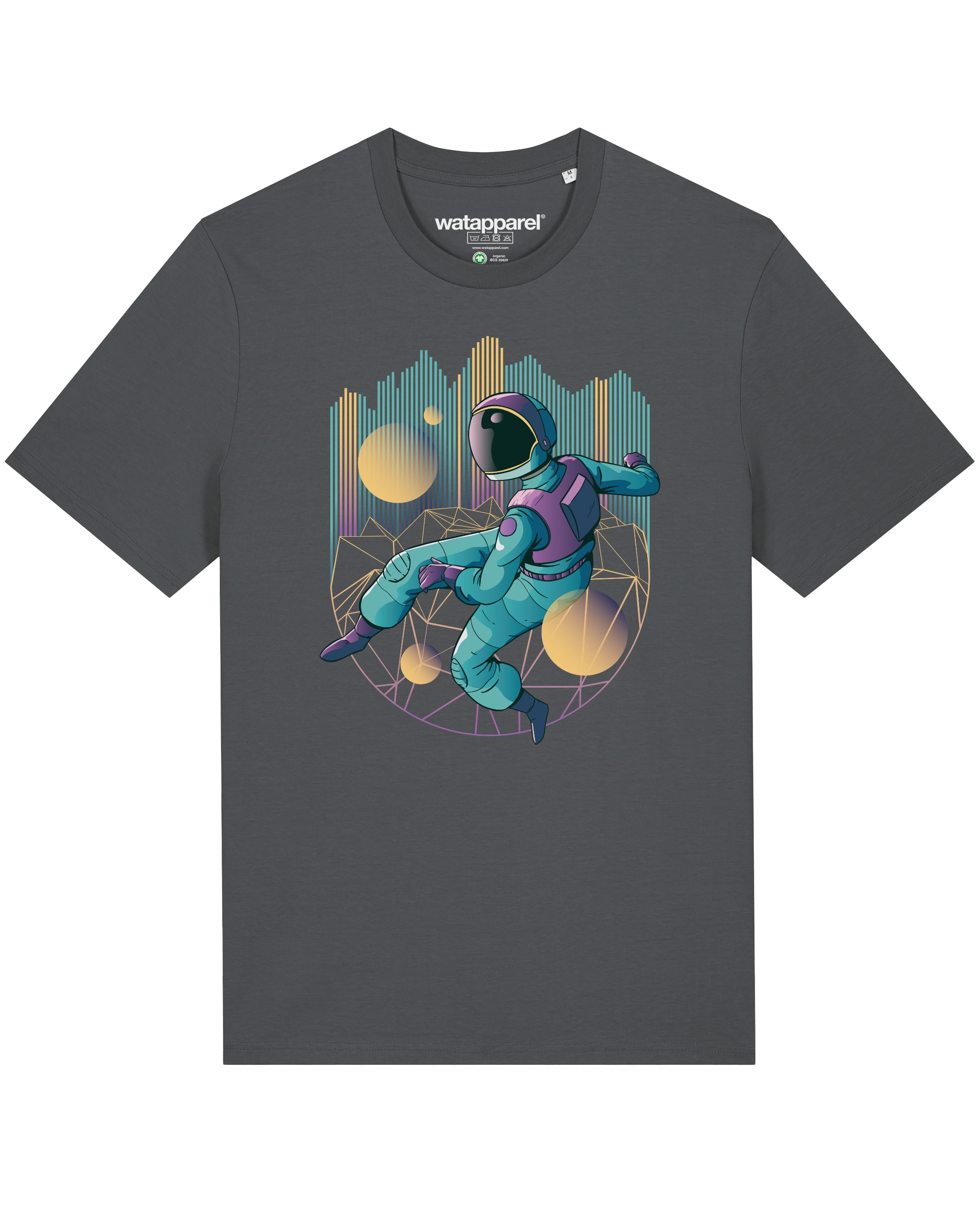 Watapparel Shirt 'Techno Astronaut' in Grijs: voorkant