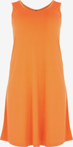 Yoek Dress 'Sleeveless' in Orange: front