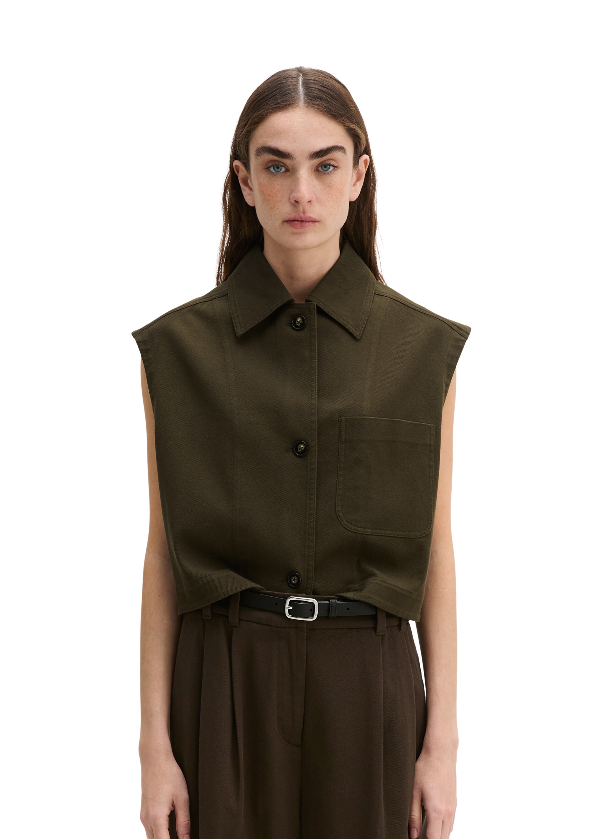 Marc O'Polo Vest in Brown: front